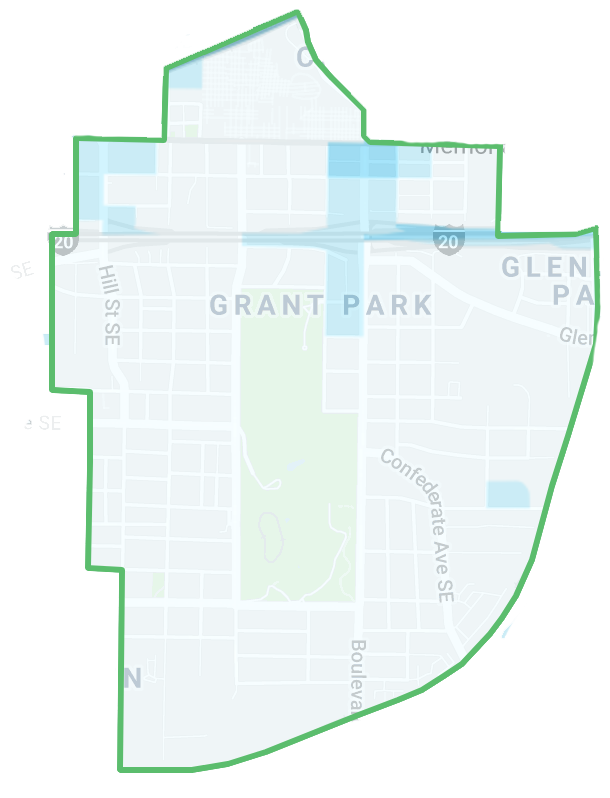 Heat map of crime in Grant Park