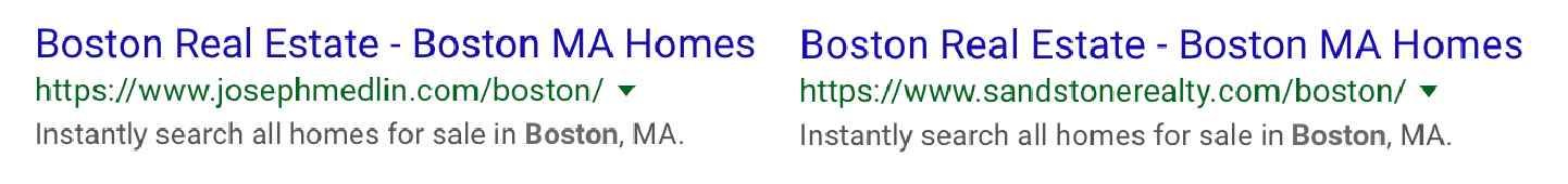 Google search comaprison