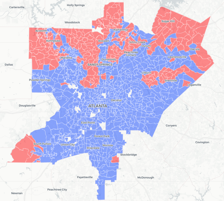 Metro Atlanta Political Map\