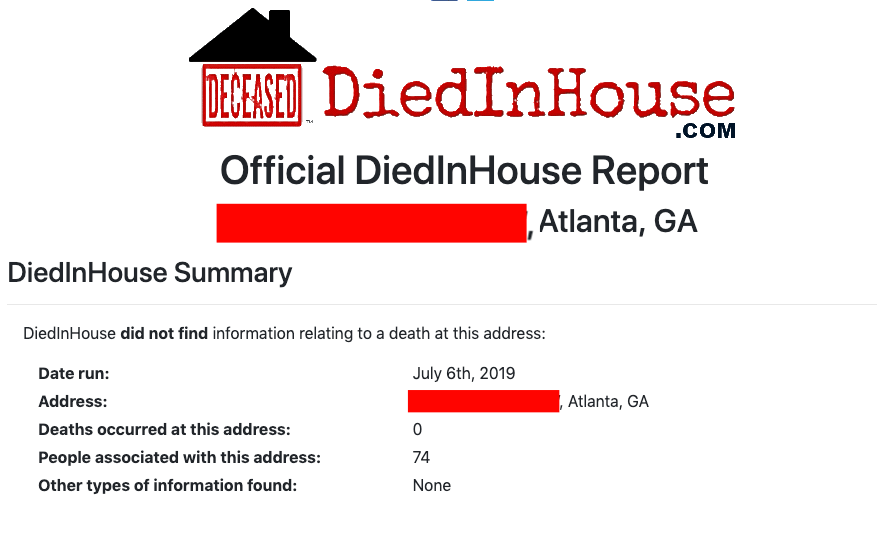 DiedInHouse Report