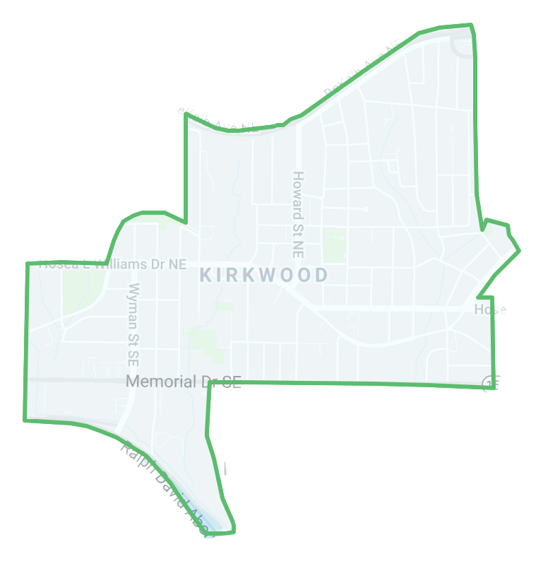 Heat map of crime in Kirkwood, Atlanta